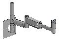 SpacePole, komplett väggmonterad stolpe, smal, med flerledad arm