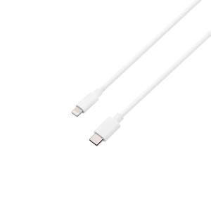 USB-kabel, kontakt typ C - Lightning kontakt, vit, 1,8 meter