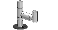 SpacePole, grundstolpe, 38 mm, 200 mm hög, med arm