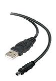 USB-kabel, typ A-mini B, svart, 1.8 meter