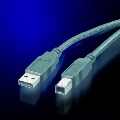 USB-kabel, typ A-B, svart, 3 meter