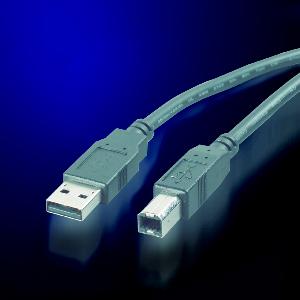 USB-kabel, typ A-B, svart, 1.8 meter